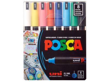 Sada akrylových fixů Posca PC-1MR, hrot 0,7 mm, 8 barev