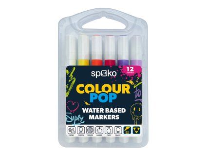 Sada popisovačů Spoko COLOUR POP, 12 barev