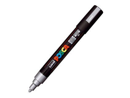 Akrylový fix Posca PC-5M, hrot 2,5 mm, stříbrný
