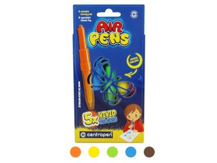 Sada foukacích fixů Centropen 1500 Vivid Colours, 5 barev + šablona