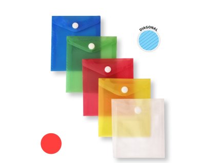 Desky A6 s drukem Diagonal, čiré červené