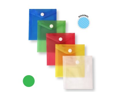 Desky A6 s drukem Diagonal, čiré zelené