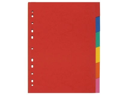 Rozdružovač A4, 6 barevný, papírový