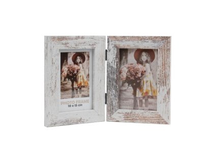 Dřevěný rámeček Narvik plexi, 2 x 10 x 15 cm, melír