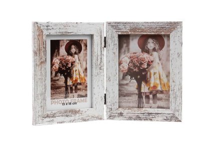 Dřevěný rámeček Narvik plexi, 2 x 13 x 18 cm, melír