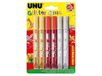 Glitrové lepidlo Glitter Glue X-mas, 6 x 10 ml