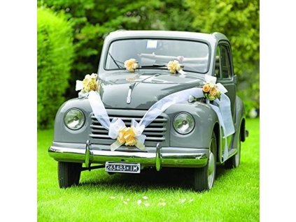 Stuha - svatební set na auto, bílý