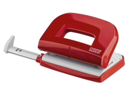 Děrovačka Novus E 210, na 10 listů, červená