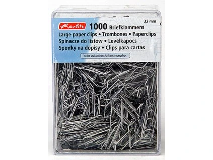 Dopisní sponky, Herlitz, 32mm, 1000 ks