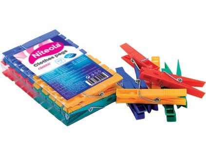 Kolíčky plastové, 20 ks, mix barev