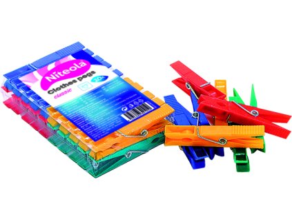 Kolíčky plastové, 20 ks, mix barev