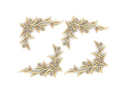 Dřevěné výřezy samolepící Decor, 4 ks