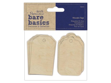 Dřevěné dekorační visačky, 12 ks