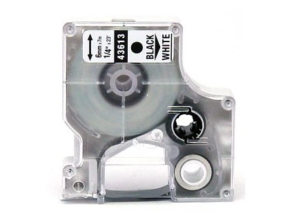 DYMO páska D1 6mm/7m, 43613 černá/bílá