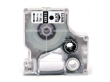 DYMO páska D1 6mm/7m, 43613 černá/bílá