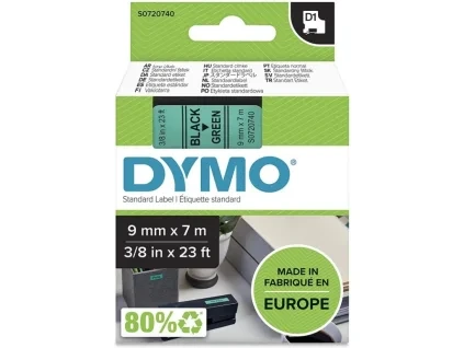DYMO páska D1 9mm/7m, 40919 černá/zelená