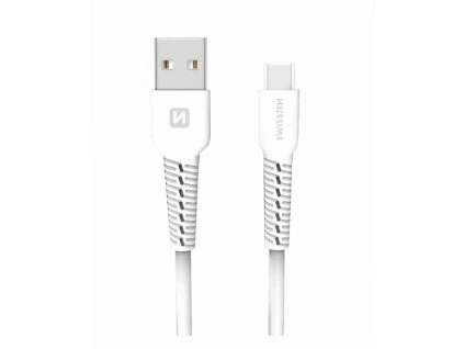 Nabíjecí a datový kabel Swissten USB-C, délka 1,2 m, bílý