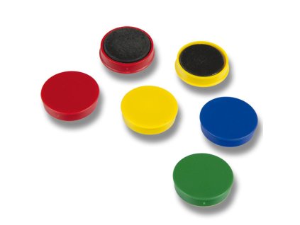 Magnet 32 mm, v plastu, černý, 10 ks