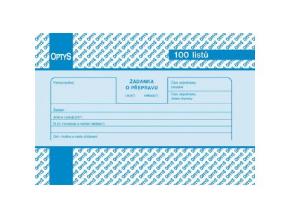 Žádanka o přepravu A6, 100 listů