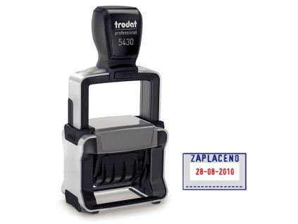 Datumka Trodat 5430/2 s textem ZAPLACENO, výška data 4 mm