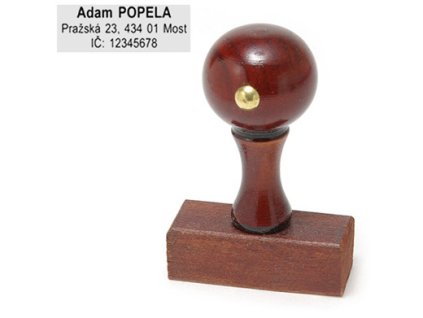 Razítko dřevěné, 38 x 13 mm
