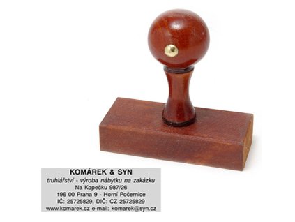 Razítko dřevěné, 58 x 21 mm