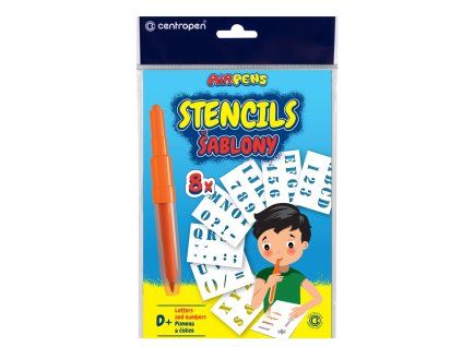 Šablony na malování Centropen, set D+ Čísla a písmena