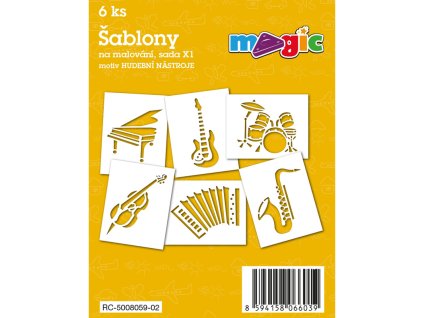 Šablony na malování MAGIC - Hudební nástroje