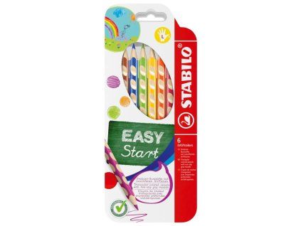 Pastelky Stabilo Easy trojhranné, 6 barev, pro leváky