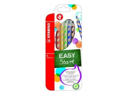 Pastelky Stabilo Easy trojhranné, 6 barev, pro praváky