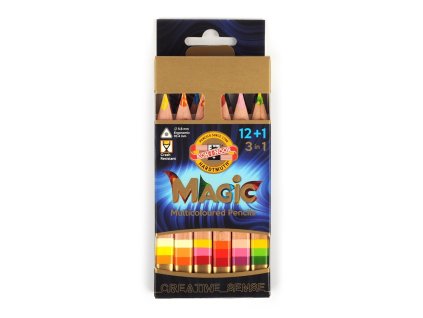 Pastelky 12 + 1 barev, Magic, trojhranné