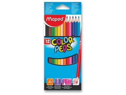 Pastelky 12 barev, Maped Color Peps, trojhranné,