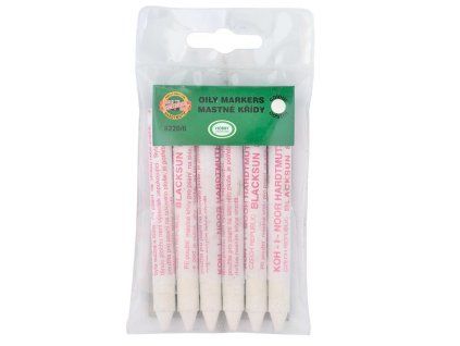 Křídy mastné 8220, bílé, 6 ks