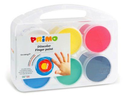 Prstové barvy PRIMO, 6 barev x 100 g