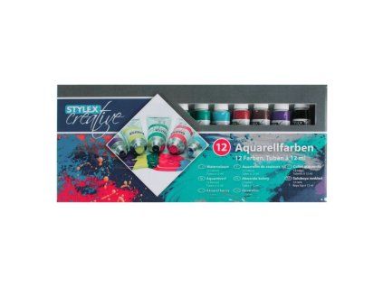 Akvarelové barvy Stylex, 12 barev