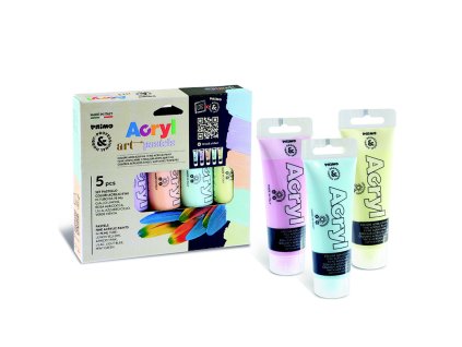 Sada akrylových barev Primo PASTEL, 5 barev x 75 ml