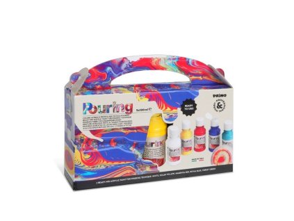 Sada akrylových barev Pouring PRIMO, 5 x 100 ml