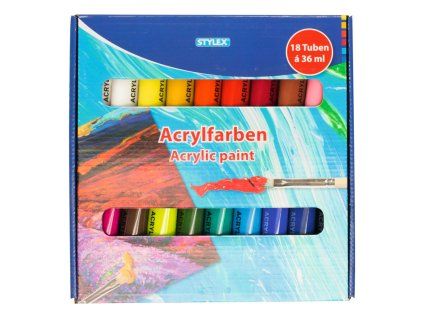 Sada akrylových barev Stylex, 18 barev