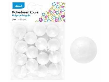 Polystyrenová koule, 30 mm, 15 ks