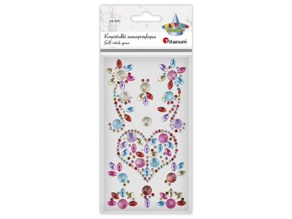 Samolepicí kamínky SRDCE, mix tvarů a barev