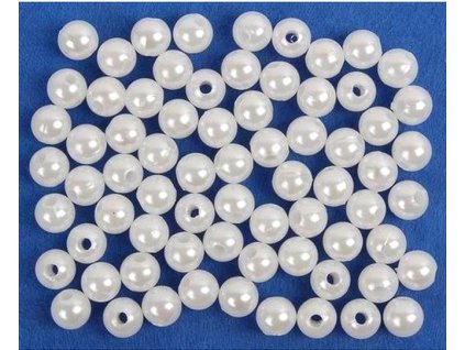 Korálky 8 mm bílé, 40 g