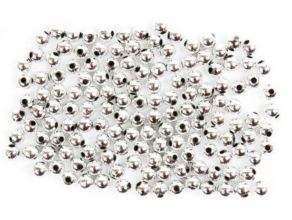 Korálky 6 mm stříbrné, 30 g