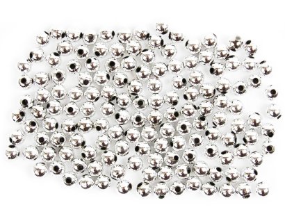 Korálky 6 mm stříbrné, 30 g