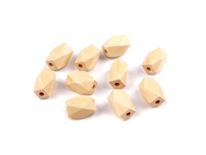 Dřevěné korálky, nelakované, 10 ks