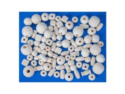 Korálky dřevěné Natural, 50 g