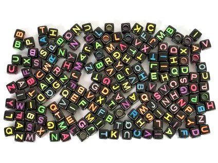 Korálky ABC černé, 30 g