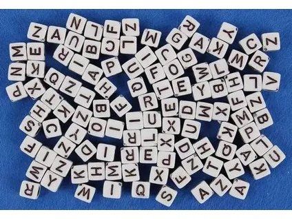 Korálky ABC bílé, 30 g