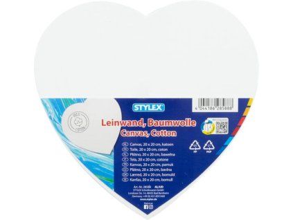 Plátno malířské, bavlněné, SRDCE, 20 cm