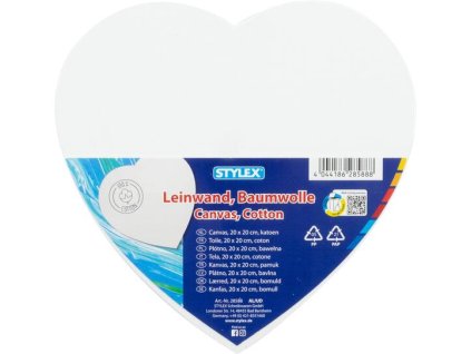Plátno malířské, bavlněné, SRDCE, 20 cm