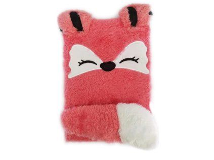 Zápisník A5 Pink foxie, plyšový